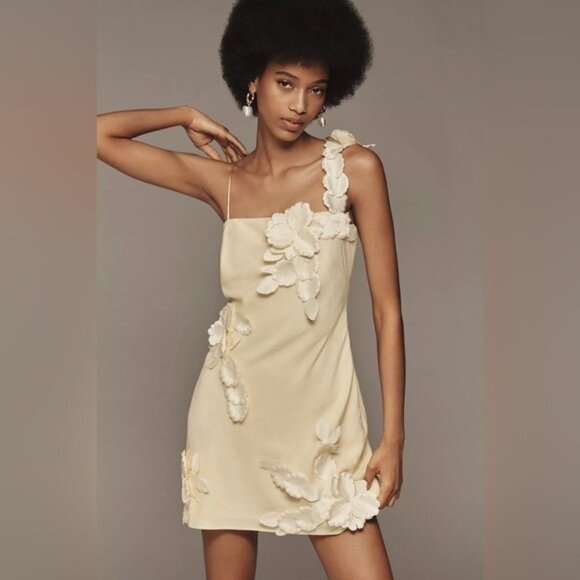 NWT Size S - Hutch 3D Floral Appliqué Linen Blend Dress (NWT US$ 218) - Picture 7 of 16